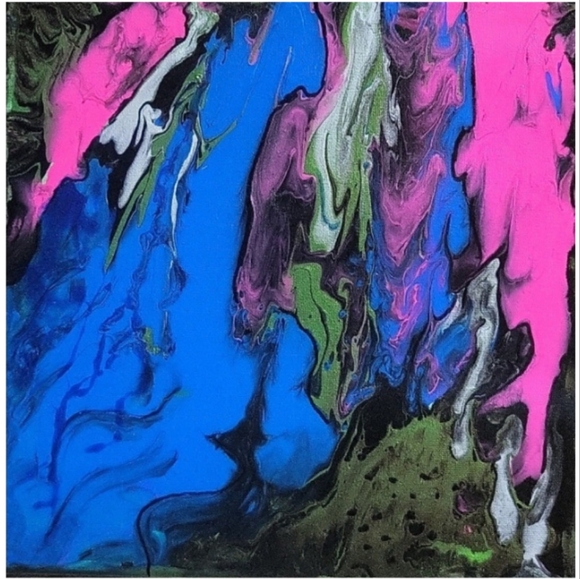 Hand Crafted Abstract Canvas Painting 12 x 12 Inches - Picture 2 of 4